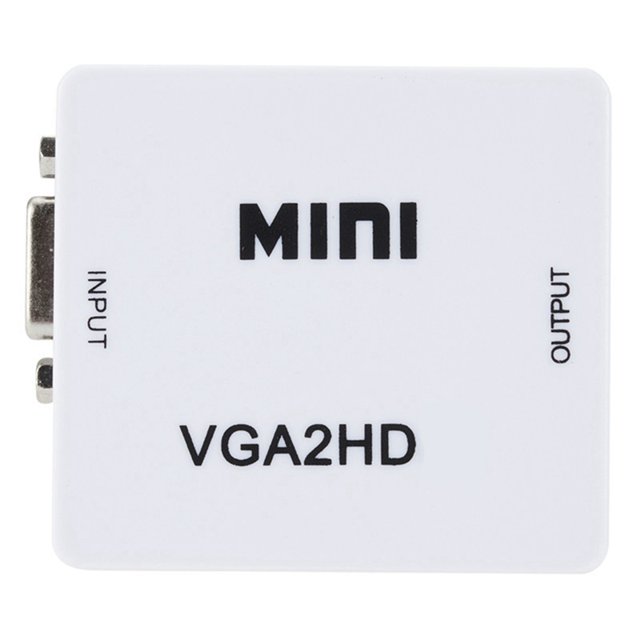 Adaptador Convertidor Compatible con para Mini VGA A , Caja Convertidora de Video HD 1080P para Proyector HDTV, PC, Color