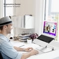 thumbnail image 4 of Laptop Stand, Boyata Adjustable Laptop Riser with Slide-Proof Silicone and Protective Hooks, Aluminum Notebook Stand for Laptop up to 17 Inches, Laptop Holder Compatible for MacBook, Surface Laptop, 4 of 7