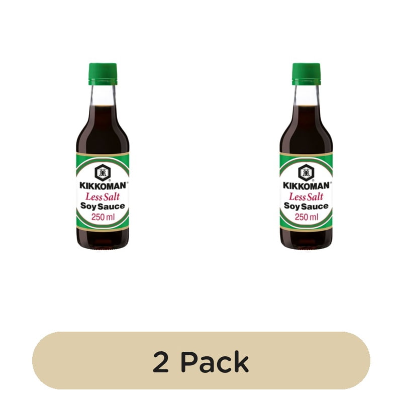 Kikkoman Less Salt Soy Sauce 250ml, British Import (Pack of 2)