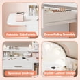 thumbnail image 6 of Vanity Desk with Mirror and Lights, Akaber 34.25” Small Makeup Vanity with Power Outlet, White Vanity, 6 of 8