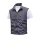 thumbnail image 1 of Chaleco ligero de softshell para hombre, chaqueta utilitaria para actividades al aire libre y viajes, cuello alto, múltiples bolsillos, para senderismo/running (XL-XXXXXXL), 1 of 4