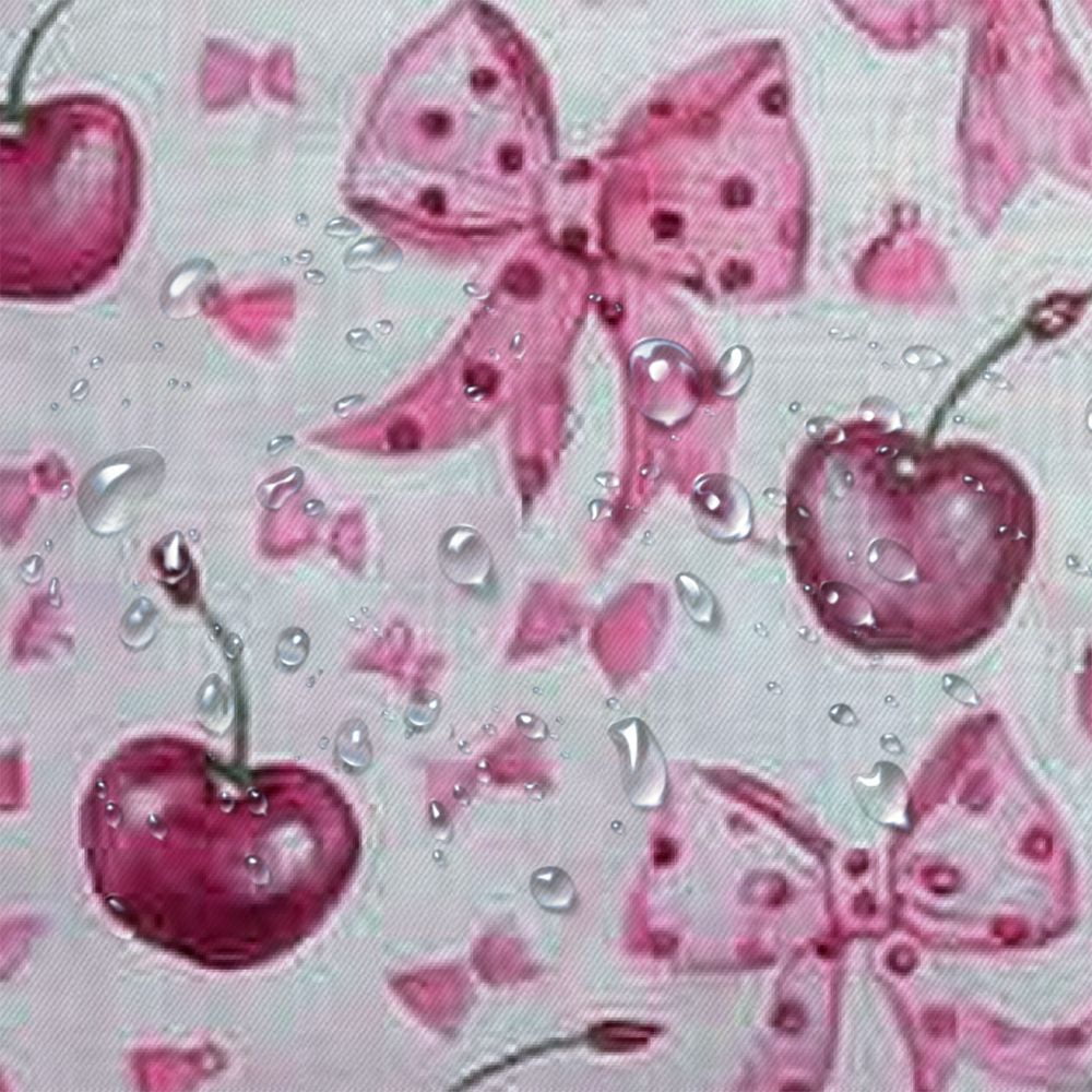 Patifu Cherries Bows Chic Modern Bathroom Decor Shower Curtain Set with Hooks 60"x72
