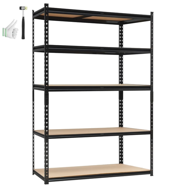 EDTara Étagères Métalliques Réglables à 5 Niveaux, Étagère Utilitaire Robuste pour Garage, sous-Sol, Atelier Ou Cuisine, 2000 Lb