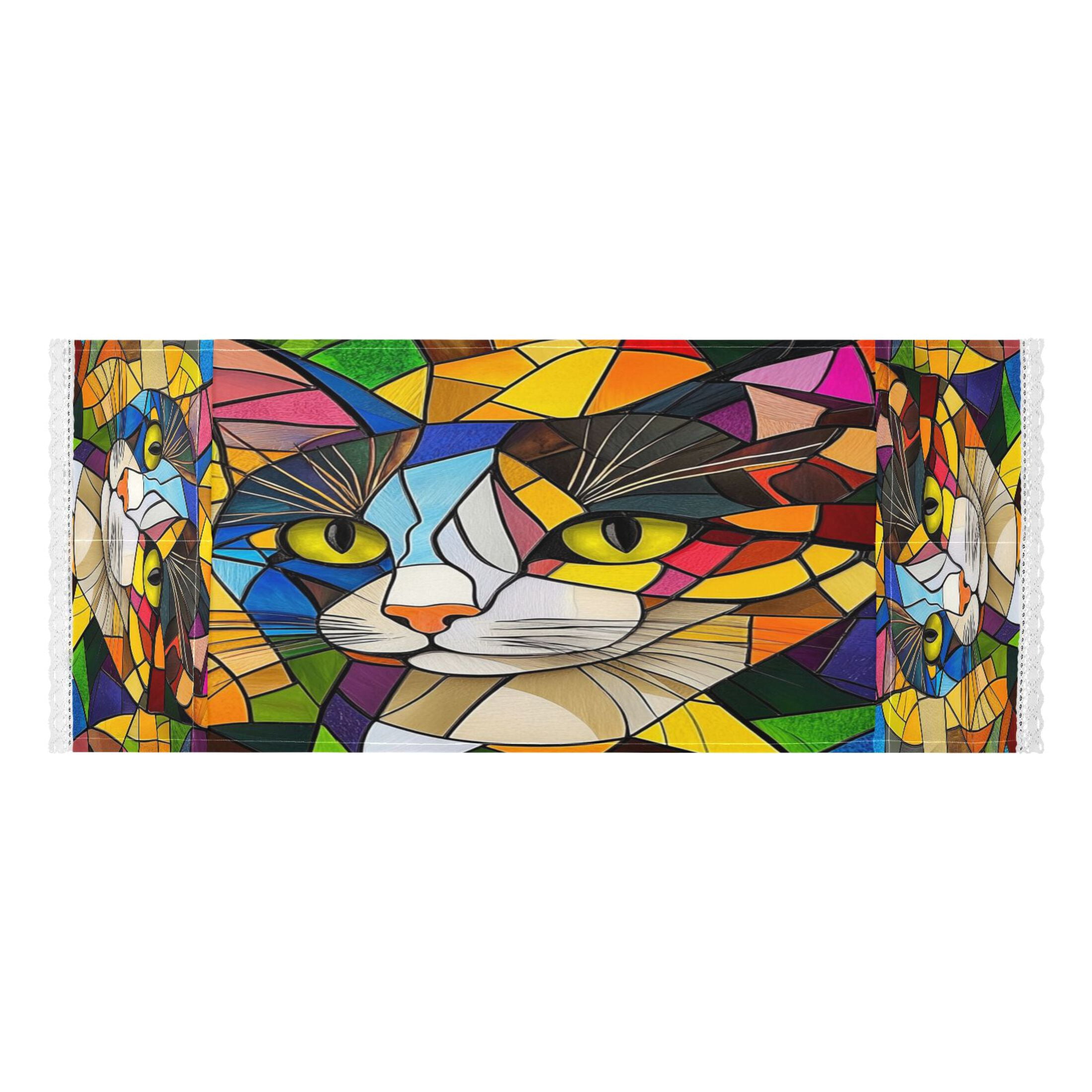 WOBOGO Stained Glass Civet Washing Machine Cloth Dryer Refrigerator Top Cover Protective Non-Slip Mat For Kitchen Laundry