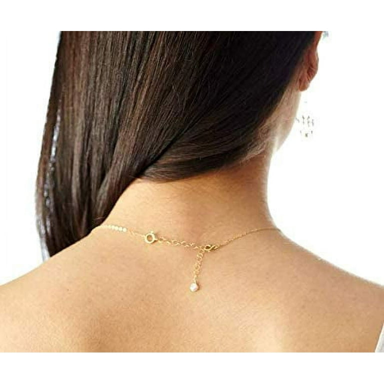 14K Yellow Gold Necklace Chain Extender Adjustable Dainty Jewelry Extender for Necklaces Bracelets and More