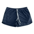 thumbnail image 4 of Women'S Shorts Women Summer Workout Sweat Shorts Cute Low Rise Mini Shorts With Drawstring And Pockets Sleepwear Navy M, 4 of 5