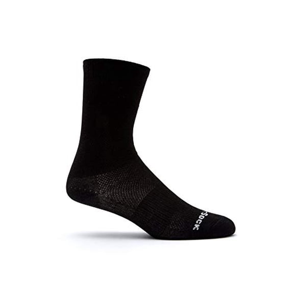 WrightSock Mens Coolmesh II Crew, Black, Medium