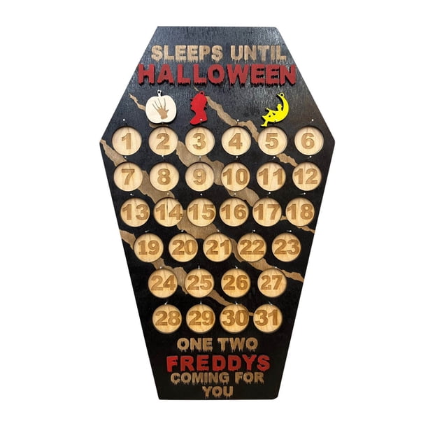 Halloween Decorations 2024 Wall Decor Indoor Outdoor Party Wooden Countdown To Halloween Coffin Calendar Halloween Decoration Countdown To Halloween Calendar Advent Calendar - Part(Buy 2 save 10%)
