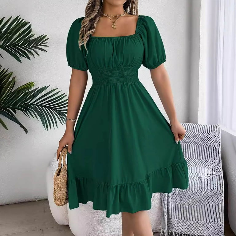 puff sleeve corset dress Flawless Puff Sleeve Corset Midi Dress main image 1