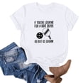 thumbnail image 2 of WREESH Fashion Round Neck T-Shirt Women's Short Sleeve Summer Blouse with Graphic Print White, 2 of 4