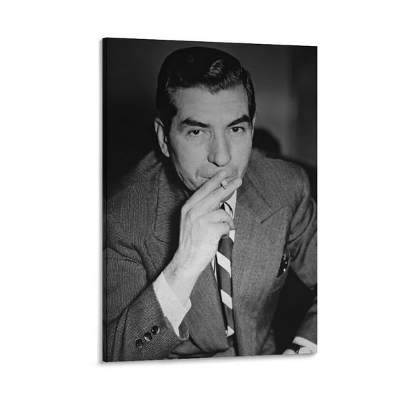 Italian Crime Bosses Lucky Luciano Retro Poster Picture Print Wall Art Poster Painting Canvas Posters Artworks Gift Room Aesthetic 24x36inch(60x90cm)