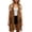 Coffee, variant on Long Vest for Women with Fringe Shawl Wrap Asymmetrical Hem Sleeveless Open Front Cardigan Lightweight Layering Black L