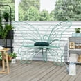 thumbnail image 2 of HLR Outdoor Bench with Butterfly Inspired Pattern, 50'' Metal Frame Patio Garden Chair Cast Iron,Light Green, 2 of 8