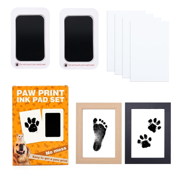 2 PCS Inkless Paw & Handprint Keepsake Kit – Mess-Free DIY Memory Set for Babies & Pets with Frames