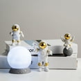 thumbnail image 3 of GROWTH TANK 4 Pcs Statue d'Astronaute Mignonne Figurine de Cheminée en PVC Or Blanc, 3 of 8