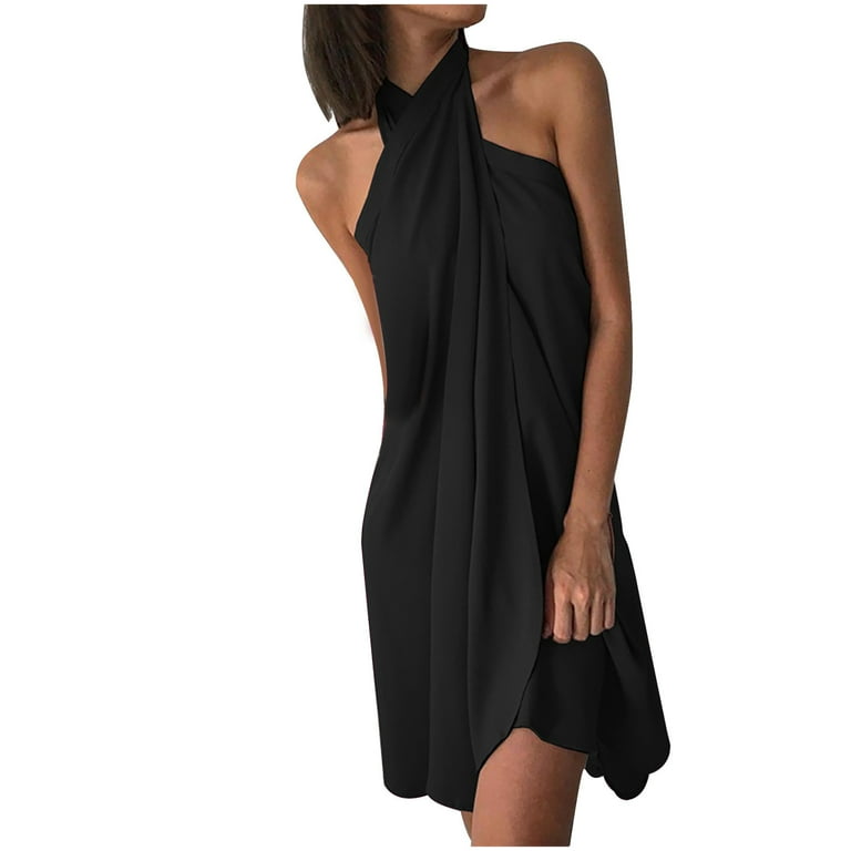 satin criss cross halter dress Satin Cross Strap Halter Gown