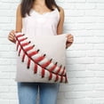 thumbnail image 2 of Baseball Pillow Covers 26x26 Inch Decorative Throw Pillow Cover, Red White Texture Sports Ball Minimalist Sofa Pillowcases Accent Cushion Case Home Decor Bedroom Living Room, 2 of 6