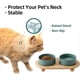 thumbnail image 3 of Ceramic Elevated Cat Food and Water Bowl, Kitty Bowl, Raised Cat Dish, Cat Feeder (2 x DARK Green + Stand), 3 of 3
