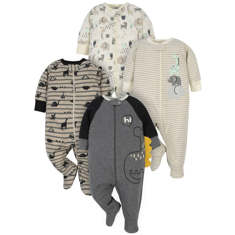 Gerber - Gerber Baby Boy Organic Sleep 'N Play Pajamas, 4-Pack ...