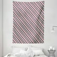thumbnail image 1 of Stripes Tapestry, Vintage Inspired Simplistic Christmas Vibes Diagonal Lines Print, Wall Hanging for Bedroom Living Room Dorm Decor, 60W X 80L Inches, Seafoam Dark Pink and White, by Ambesonne, 1 of 2