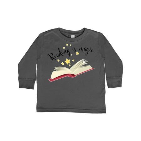 

Inktastic Reading is Magic- open book Gift Toddler Boy or Toddler Girl Long Sleeve T-Shirt