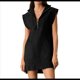 thumbnail image 2 of Vestido Tipo Sudadera con Media Cremallera para Mujer, Estilo Verano, Cuello en V, Sin Mangas, Estilo Túnica, Minivestido Negro XXL, 2 of 9