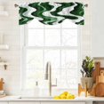 thumbnail image 4 of Tie Up Valances for Windows, Green Stripe Adjustable Valance Curtains Window Treatment for Living Room/Bedroom, Geometric White Wave Modern Ocean Rod Pocket Kitchen Curtains & Drapes 42x18 Inch, 4 of 9