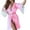 Pink, variant on Silk Robes for Women Lace Trim Short Satin Sleepwear 3/4 Sleeve Bride Robe with V-Neck Family Pajamas