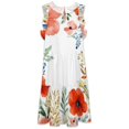 thumbnail image 4 of Floral Watercolor Frame Design Art Women's Fashion Casual Dress Summer Stand Up Collar Ruffles Sleeve Dress Elegant Dresses, 4 of 4