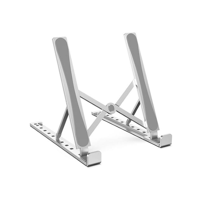 Aluminum Alloy Stand Adjustable Foldable Portable Bracket Non-slip Cooling Holder for Laptop Notebook MacBook Computer Lifting Silver