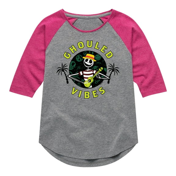 Nightmare Before Christmas - Ghouled Vibes - Summertime - Toddler And Youth Girls Raglan Graphic T-Shirt