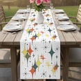 thumbnail image 4 of Colorful Diamond Table Runner - 72 Inch Long Modern Geometric Middle Century White Cotton and Linen Blended Dress Scarves Farmhouse Table Runner for Kitchen Dining, Coffee Table, 13" x 72", 4 of 8