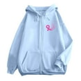 thumbnail image 6 of Puliio Womens Zipped Hoodie Sweartshirts Cancer Awareness Print Long Sleeve Zip Up Basic Pullover Jacke Soft Comfortable Daily Wear Pocket Drawstring Hoody Hoodies Capped Tops, 6 of 6