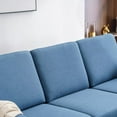 thumbnail image 4 of L Shape Sofa Reversible Sectional Sofa Couch for Small Apartment Couch 3-seat Sectional Couch (Blue), 4 of 7