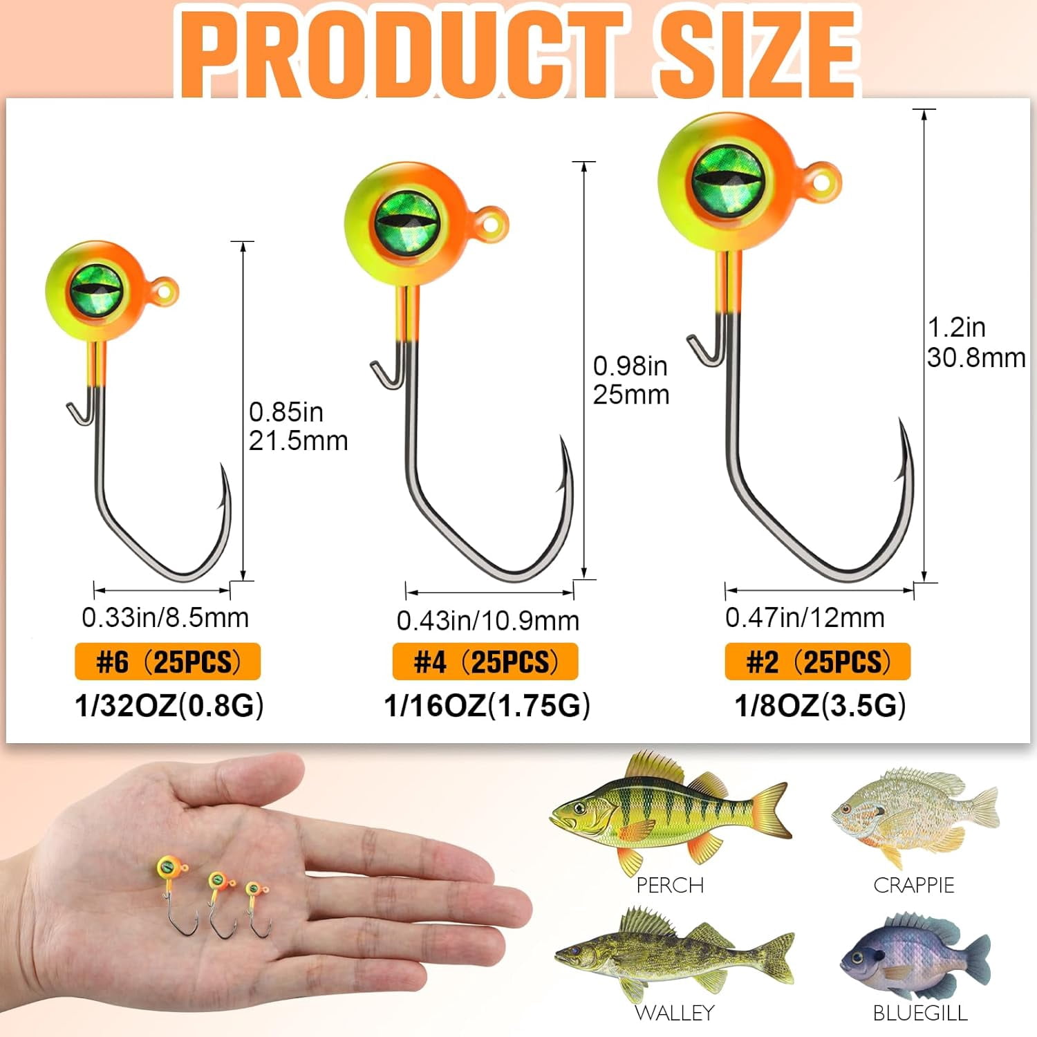 Dovesun Small Fishing Backpack Waterproof with Tackle Boxes and 25pcs Crappie Jig Heads for Fly Fishing
