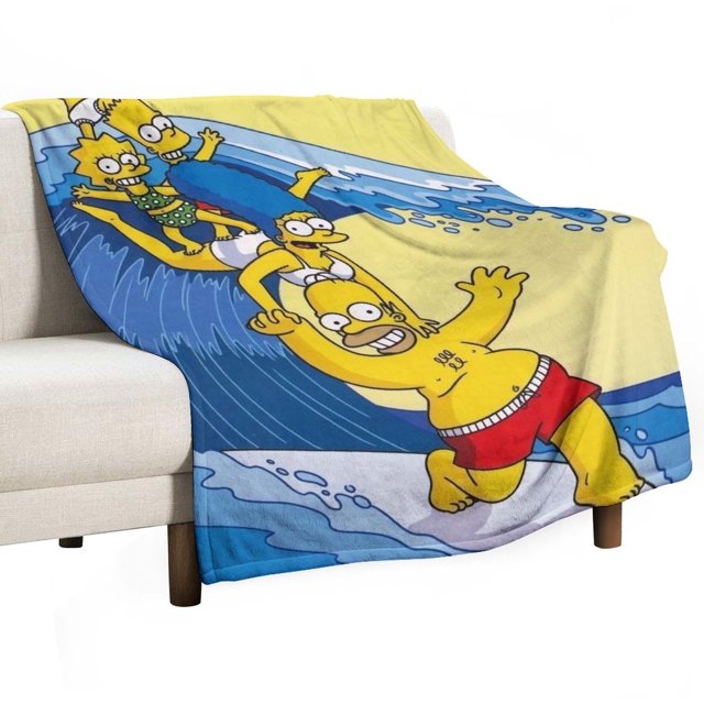 Manta de Los Simpsons, manta de tela de superficie vertical súper suave de varios tamaños, acogedora y cálida, adecuada para cama, sofá, campamento, viajes, para todas las estaciones, liviana y