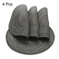 thumbnail image 3 of Uxcell 4pcs Round Braided Placemats 15" Non-Slip Round Table Mats for Dining Tables Washable Heat Insulation Woven Placemats, Black Grey, 3 of 7