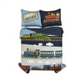 thumbnail image 2 of Steam Trains Quilt Navy/Multi 3Pc Set Full/Queen, 2 of 12