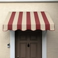 thumbnail image 2 of Awntech 3.38 Ft San Francisco Closed-Sided Fixed Awning Canopy (40.5in x 16in x 30in), Burgundy/Tan Stripe, 2 of 4