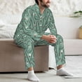 thumbnail image 7 of Wukai golf equipment Men's Long-Sleeve Pajama Set - Comfortable Sleepwear with Button-Down Shirt and Pants-Medium, 7 of 7