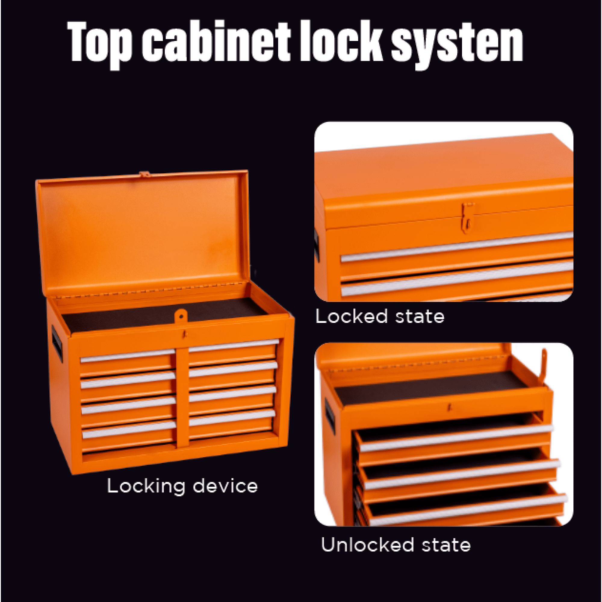 2-IN-1 Tool Chest, 20-Inch 5-Drawer Rolling Tool Storage Cabinet with Detachable Top Tool Box Adjustable Shelf, Locking Metal Tool Cart for Garage Workshop
