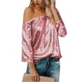 thumbnail image 2 of HXWCHs Women's Sequin V Neck Slouchy Tank Top Glittering Casual Bling Bling Shirt RD1 L, 2 of 4