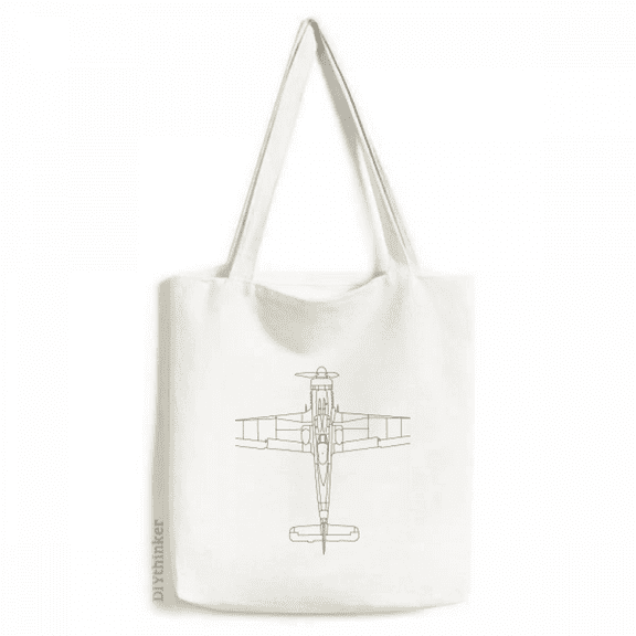 Aircraft Line Structure Tote Canvas Bag Shopping Satchel Casual Handbag