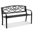 thumbnail image 6 of KFFKFF Outdoor Garden Bench, 50-inch Metallic Yard Seat, Supports up to 550 lbs, Outdoor Park Seating with Rear Support and Hand Rests, Ideal for Gardens, 6 of 9