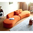 thumbnail image 2 of US Pride Furniture 132.3 inch Large Size Elegant Half Moon Design Curved 6-Seat Sofa with High-Density Foam Filled Red Orange, 2 of 8