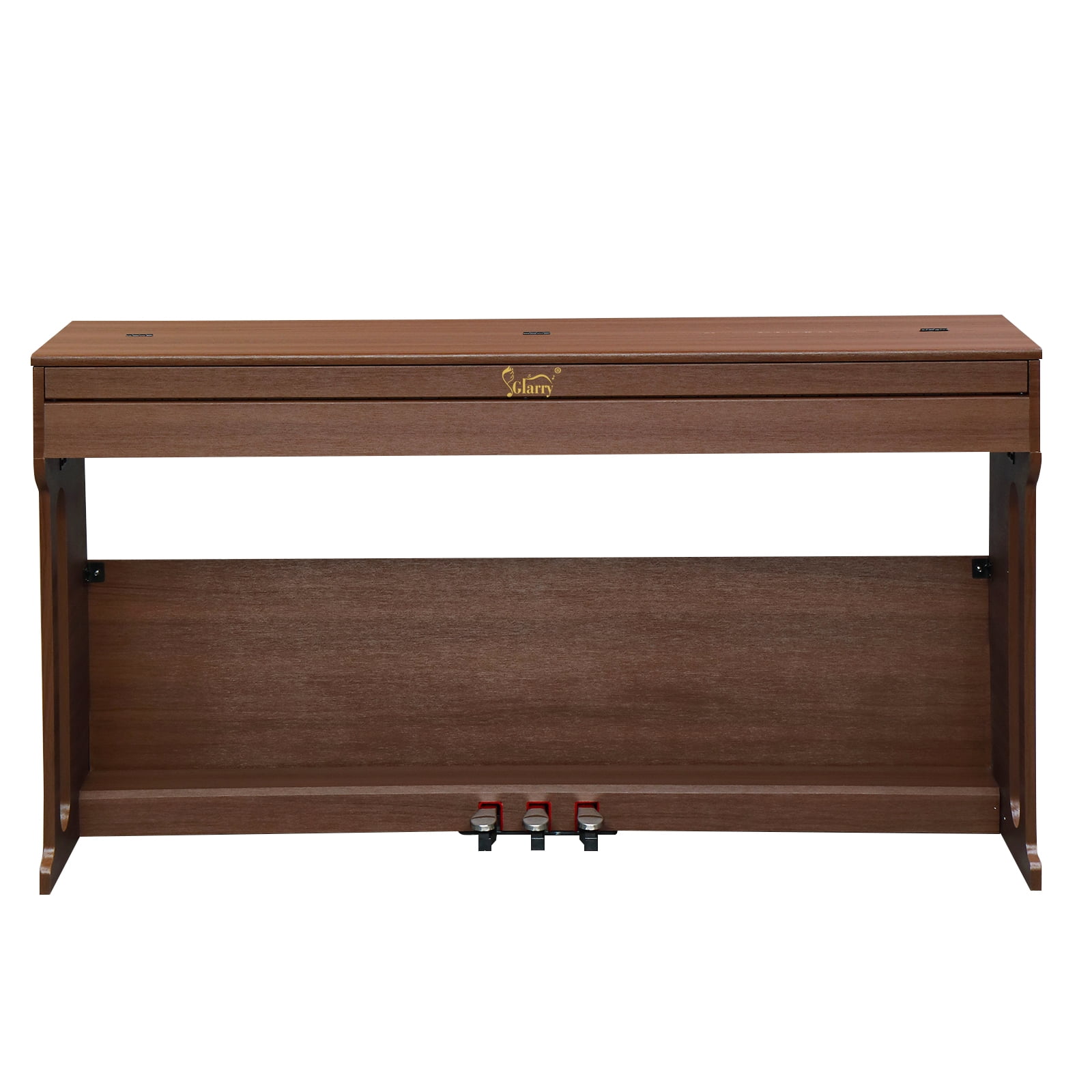 Glarry 88 Key Full Weighted Digital Piano with Furniture Stand, Audio and MIDI Bluetooth, Triple Pedals, Headphone, for All Levels Beginner Dark Brown