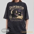 thumbnail image 3 of Salem Book Club Shirt, Spooky Girl Reading, Bookish Halloween, Halloween Witchy Black Cat, Spooky Reader Book Club, Massachusetts Halloween, 3 of 4