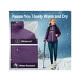 thumbnail image 6 of Little Donkey Andy Womens Warm Recycle Insulated Jacket Hooded Lightweight Windproof Winter Coat Hiking Travel Purple L, 6 of 6