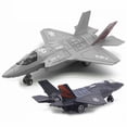 thumbnail image 4 of Large Alloy Pull Back F-35 Fighter Aircraft Model Music LED Airplane Toy Gift, 4 of 7
