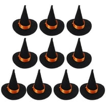 WASHWEPE Tiny Hat Miniature Hats Black Fabric 10Pcs